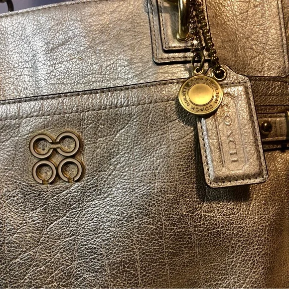 Coach Metallic Gold Bag Purse - Picture 4 of 12